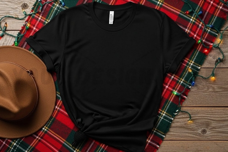 Black Tshirt Mockup Image 6