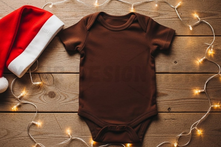 Christmas baby onesie t-shirt mockup