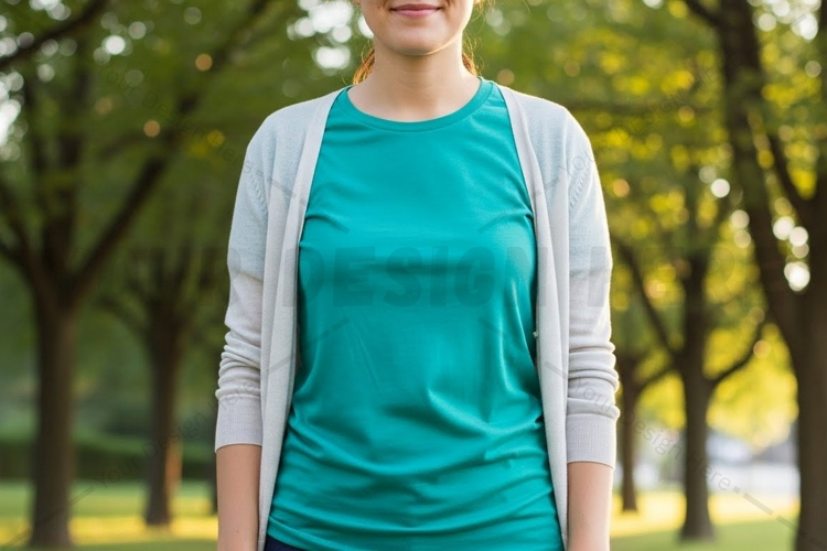 Teal t-shirt mockup design