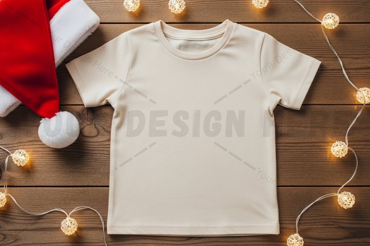 Christmas themed blank t-shirt mockup