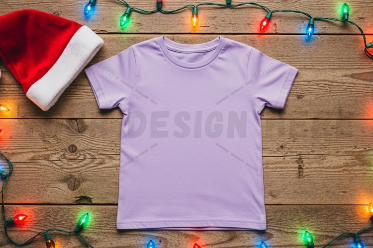 Holiday themed blank t-shirt mockup