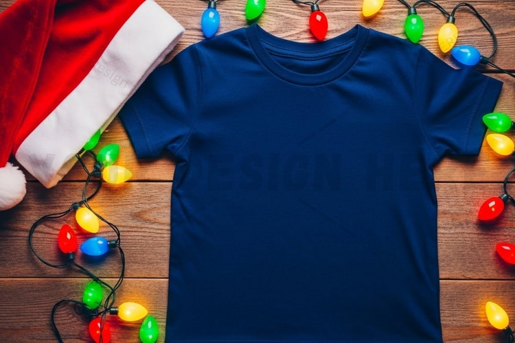 Christmas-themed t-shirt mockup