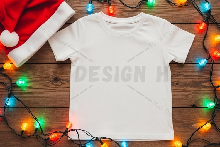 Christmas-themed blank t-shirt mockup