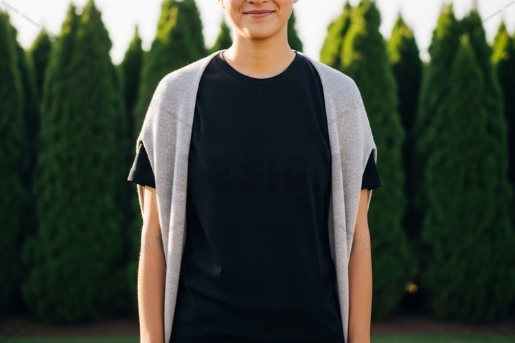 Black Tshirt Mockup Image 6