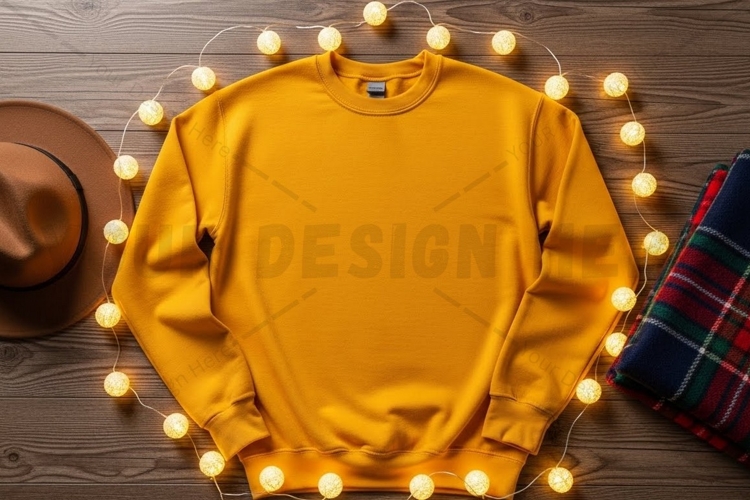 Mustard yellow t-shirt mockup design