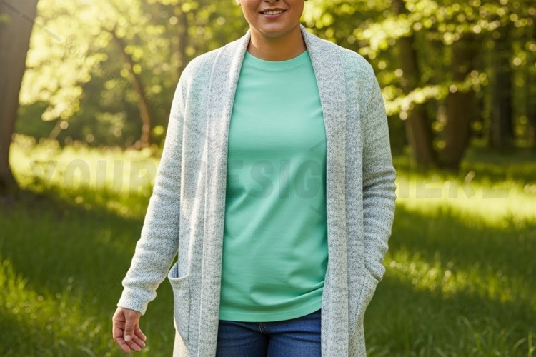 Light green t-shirt mockup design