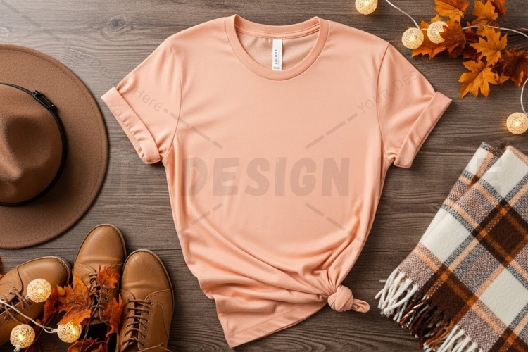 Peach t-shirt mockup design