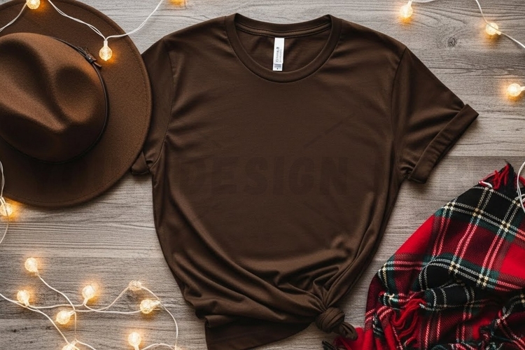 Brown t-shirt mockup design