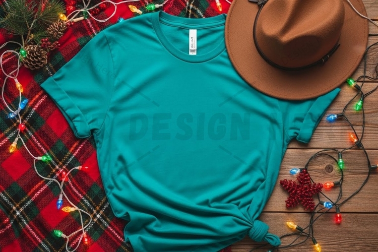 Turquoise t-shirt mockup