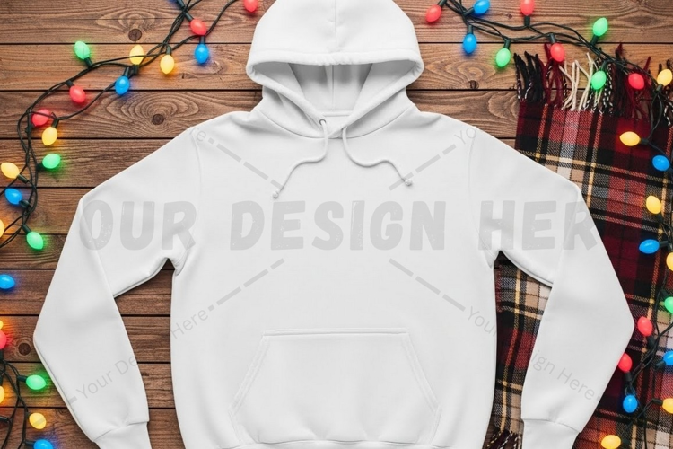 Christmas-themed hoodie mockup design