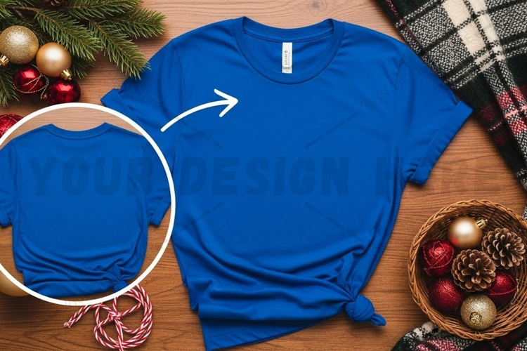 Royal blue t-shirt mockup