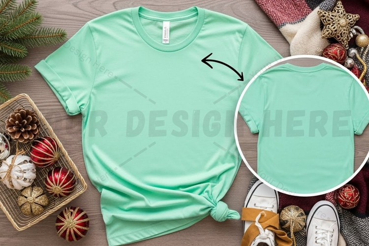Mint green t-shirt mockup design