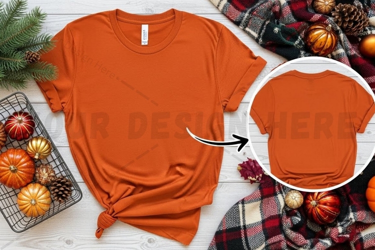 Orange t-shirt mockup design