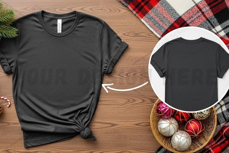 Black Tshirt Mockup Image 7