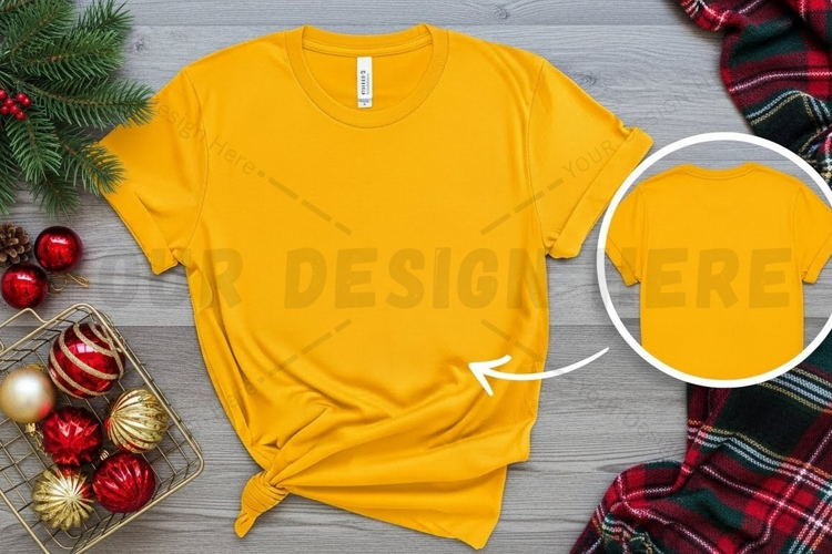 Bright yellow t-shirt mockup design
