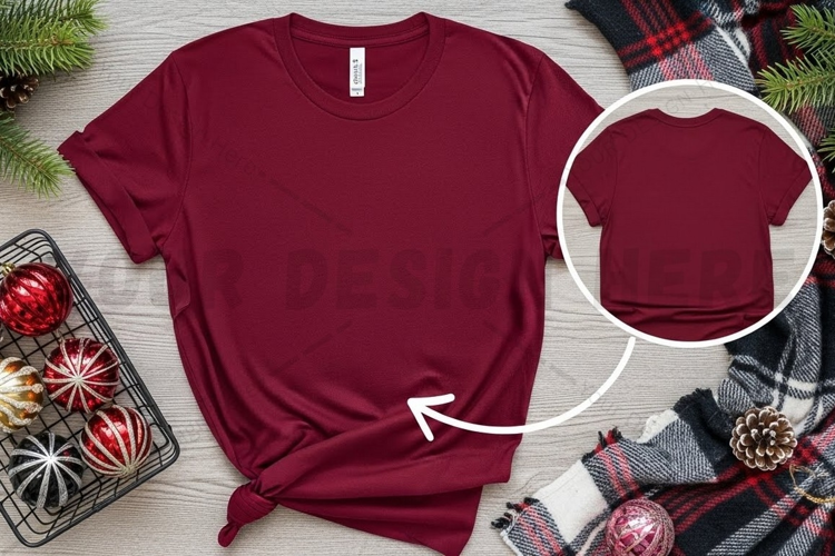 Maroon t-shirt mockup design