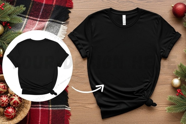 Black Tshirt Mockup Image 6