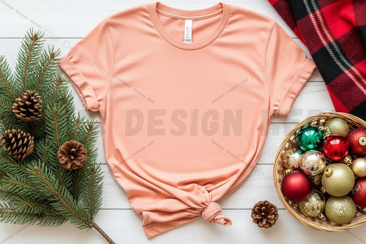 Peach pink t-shirt mockup