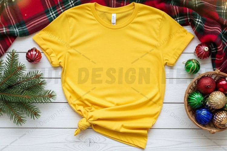Bright yellow t-shirt mockup