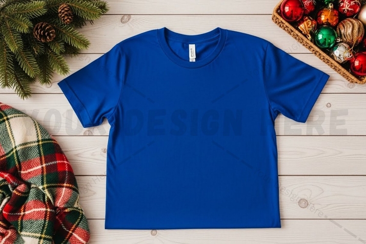 Royal blue t-shirt mockup design
