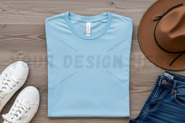 Light blue t-shirt mockup design