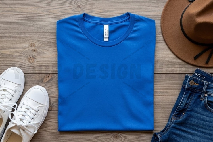 Stylish blue t-shirt mockup design