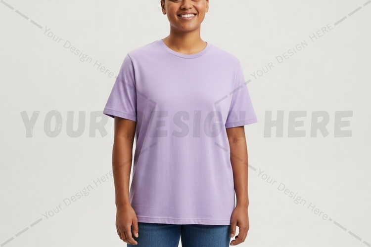 Lilac solid color t-shirt mockup