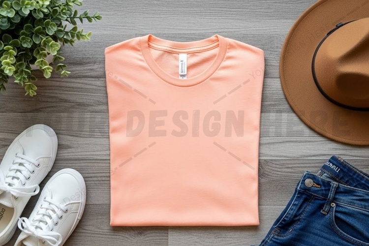 Peach t-shirt mockup design