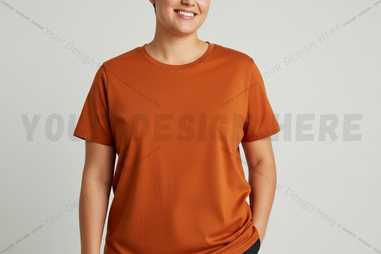 Burnt orange t-shirt mockup design