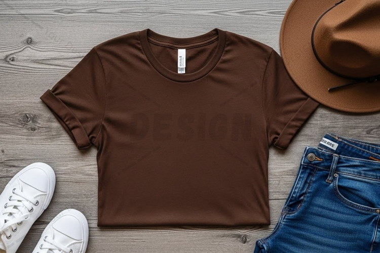 Brown t-shirt mockup design