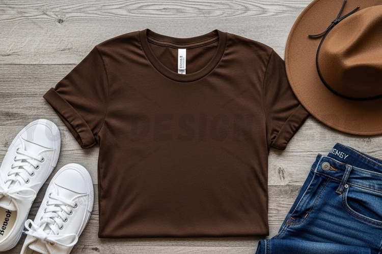 Brown t-shirt mockup design