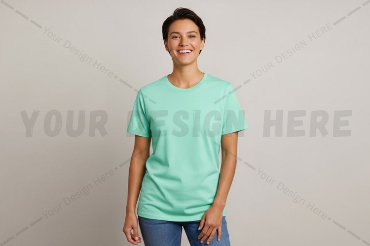 Light green t-shirt mockup design