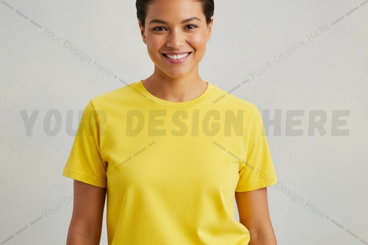 Bright yellow t-shirt mockup design