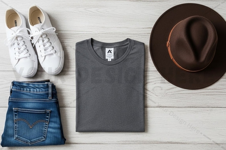 White Tshirt Mockup Image 16