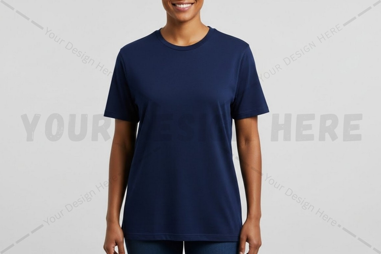 Navy blue t-shirt mockup design