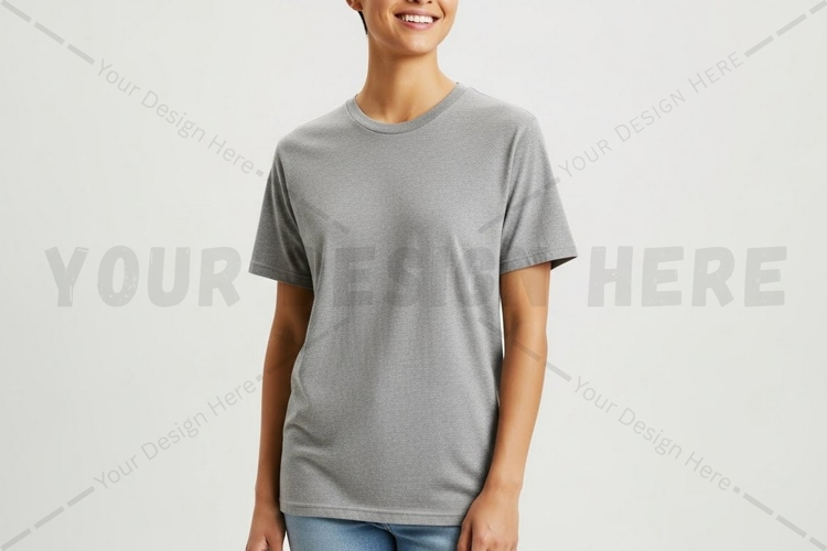 Men's classic grey t-shirt mockup