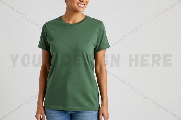 Green t-shirt mockup design