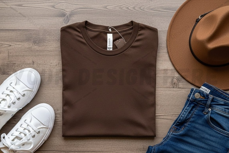 Brown t-shirt mockup design