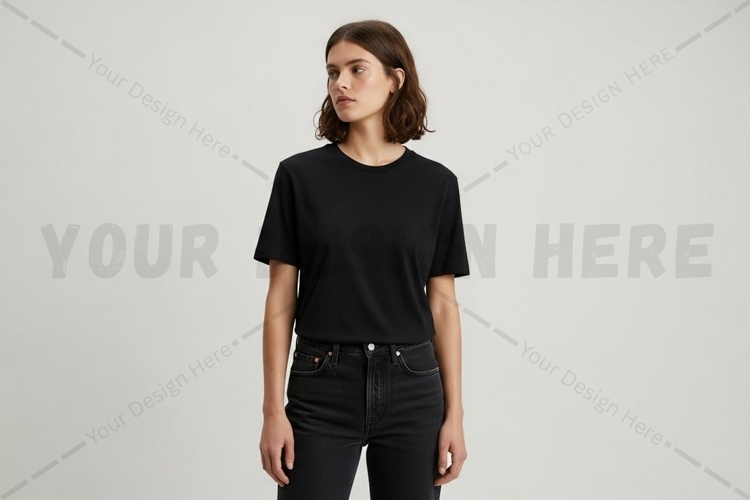Black Tshirt Mockup Image 15