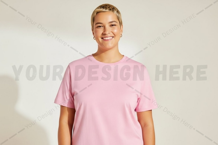 Light pink t-shirt for women t-shirt mockup