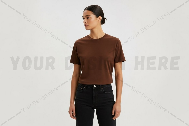 Brown t-shirt mockup design