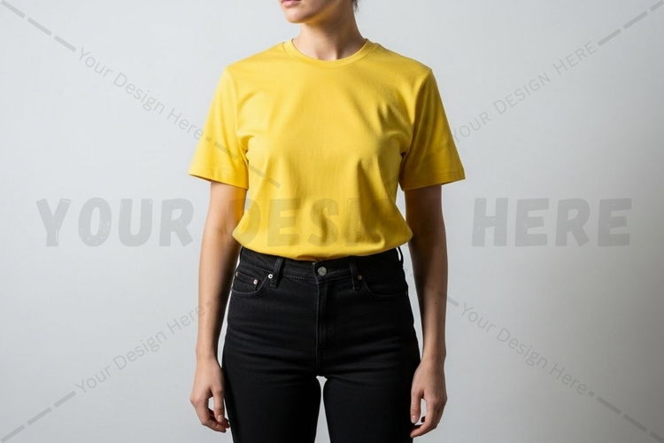 Bright yellow t-shirt mockup design