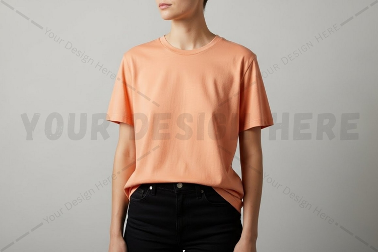 Solid orange t-shirt mockup design