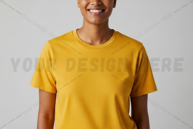 Bright yellow t-shirt mockup design