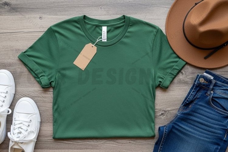 Green t-shirt mockup design