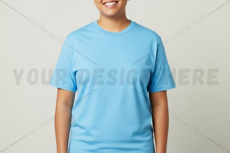 Light blue t-shirt mockup design