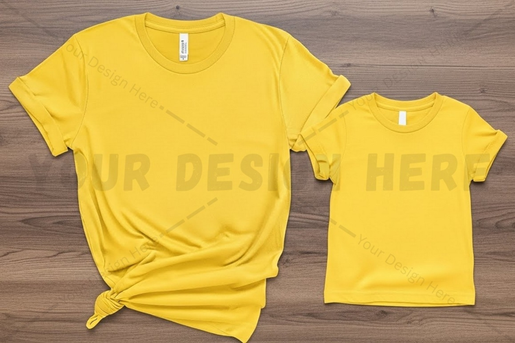 Bright yellow t-shirt mockup design