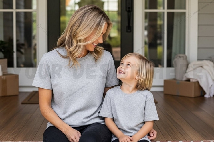 Casual gray t-shirt mockup design