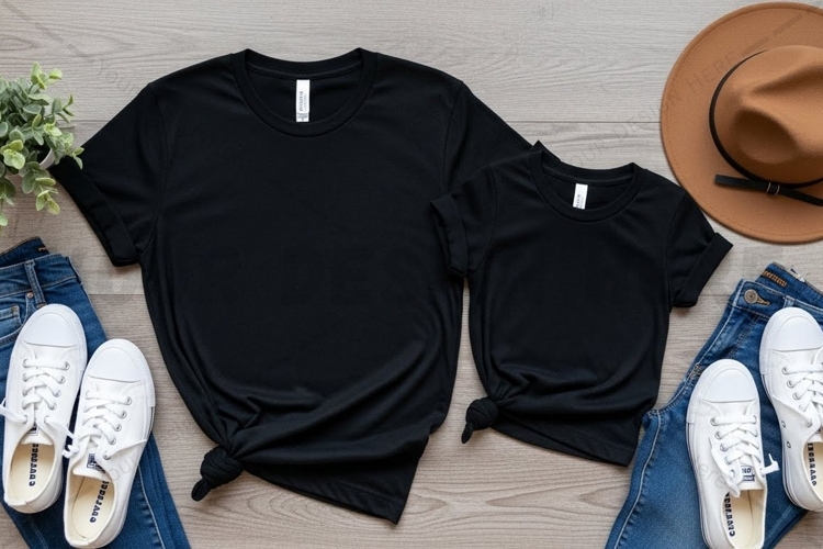 Black t-shirt mockup design