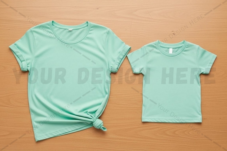 Mint green t-shirt mockup design